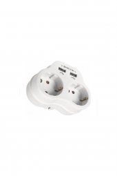 2 Li Topraklı Ve 2 Usb Çıkışlı Fiş Priz (2,1 A) - 1