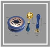 Davetiye Mum Mühürü Uygulama Seti Lacivert Renk 455 Çelenk thumbnail 2