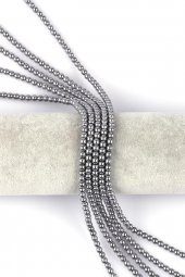 Gümüş Gri Hematit Doğal Taş Dizi 4 mm Küre Kesim thumbnail 1