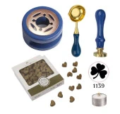 Davetiye Mum Mühürü Uygulama Seti Lacivert Renk 1139 Yonca thumbnail 1