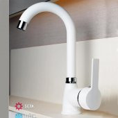 Venita Beyaz Delta Kısa Borulu Lavabo Bataryası - 1