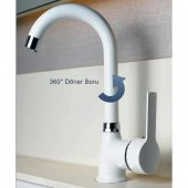 Venita Beyaz Delta Kısa Borulu Lavabo Bataryası - 4