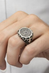 İnşirah Suresi Yazılı Taşsız 925 Gümüş Erkek Yüzük - 1