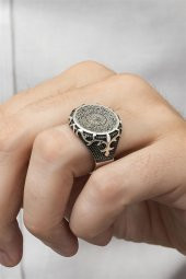 İnşirah Suresi Yazılı Taşsız 925 Gümüş Erkek Yüzük - 3