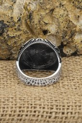 İnşirah Suresi Yazılı Taşsız 925 Gümüş Erkek Yüzük - 8