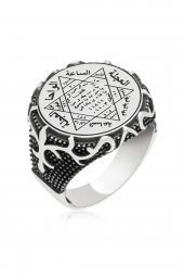 Süleyman Mührü İşleme Taşsız 925 Gümüş Erkek Yüzük thumbnail 2