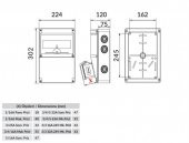 Bemis IP44 2 Adet Ön Delikli 2 Adet Yan 1/16A 220V Prizli Halogen Free V10 Kombinasyon Kutusu BH2-2201-2020 - 2