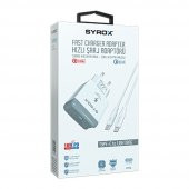 Syrox PD18L Type-C to Lightning Kablolu 18W PD 3A Hızlı Şarj Aleti Set - 4