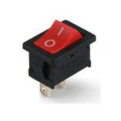 "120A" Mini Kare Işıksız Kırmızı ON/OFF Anahtar 2 Pin - 1