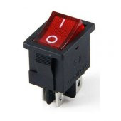"119" Kare Kırmızı Işıklı ON/OFF Anahtar 4 Pin - 1