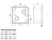 Bemis IP44 85x85x50 mm Plastik Buat BB2-0341-0003 - 2