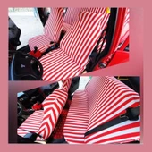 Kırmızı Çizgili Servis Kılıfı - Zebra Desen Servis Kılıfı - 3