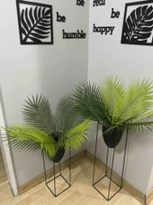 2'li Metal Ayaklı Saksı Çiçeklik Siyah - 1