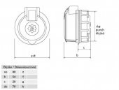 Bemis IP44 Plastik Somunlu Priz 3x25A BP2-2504-4440 - 2