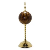 Pirinç Gövdeli Kemik Dünya Küre Ev Ofis Masa Dekoru Döner Dünya Küre 35cm thumbnail 1