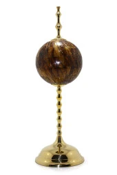 Pirinç Gövdeli Kemik Dünya Küre Ev Ofis Masa Dekoru Döner Dünya Küre 35cm thumbnail 3