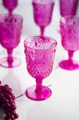 Akrilik Pembe 6lı Kadeh & Su Meşrubat Kahve Yanı Bardağı 450 ml ( Cam Değildir ) - 2