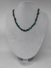 Malakit Taşı Minik Boy 4-6mm Aralığı Şekilsiz 1000 Ayar Gümüş İpli Kolye thumbnail 1