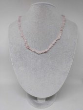 Pembe Kuvars Taşı Minik Boy 4-6mm Aralığı Şekilsiz 1000 Ayar Gümüş İpli Kolye thumbnail 1