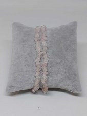 Pembe Kuvars Taşı İki Sıralı Bileklik Minik Boy 4-6mm Aralığı Şekilsiz thumbnail 1