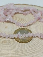 Pembe Kuvars Taşı İki Sıralı Bileklik Minik Boy 4-6mm Aralığı Şekilsiz thumbnail 2