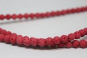Lav Taşı Kırmızı Renkli YARIM Dizi 6mm (18cm uzunluğundadır) thumbnail 5