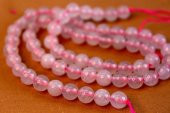 Pembe Kuvars Taşı YARIM Dizi 6mm (18cm uzunluğundadır) - 1