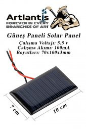 Güneş Paneli Solar Panel 7x10 cm 5.5 volt 100 mA 1 Adet Güneş Enerjisi Okul Sınıf Deney Çalışmaları - 1