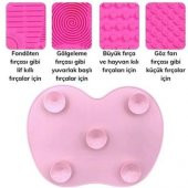Pratik Kolay Makyaj Fırçası Temizleme Matı Aparatı Aleti Küçük - 2