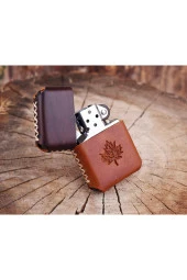 ( Kılıf ) El Yapımı Deri Zippo Çakmak Kılıfı - 3