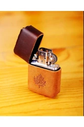 ( Kılıf ) El Yapımı Deri Zippo Çakmak Kılıfı - 1