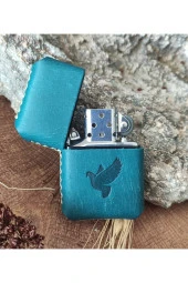 El Yapımı Hakiki Deri Kılıflı Zippo Çakmak - 1