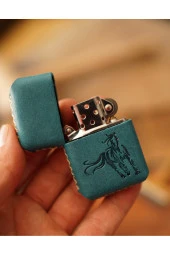 El Yapımı Hakiki Deri Kılıflı Zippo Çakmak - 3