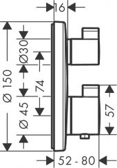 Hansgrohe Ecostat S Termostatik Ankastre Banyo Bataryası 2 Çıkış - 2