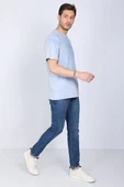 Erkek Mavi Straight Fit Jean Pantolon - 4