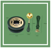 Davetiye Mum Mühürü Uygulama Seti Çim Yeşili Renk 355 Dal Yaprak thumbnail 2