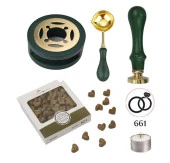 Davetiye Mum Mühürü Uygulama Seti Çim Yeşili Renk 661 Yüzükler thumbnail 1