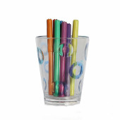 71087TX-0002-K KALEMLİK MAVİ HALKA DESENLİ OFİS GERECİ 8X8X10CM 350ML - 1