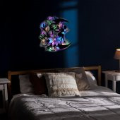 Veraart  Ahşap Çiçekli  Aydaki Peri Figürlü Duvar Dekorlu Gece Lambası  68 cm - 2