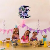 Veraart  Ahşap Çiçekli  Aydaki Peri Figürlü Duvar Dekorlu Gece Lambası  90 cm - 8
