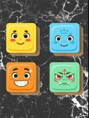 Sevimli Yüz İfadeleri Temalı Renkli Bardak Altlığı  4’lü Set (9x9 cm) - 4