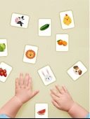 karbonsoft Zeka Kartları Eğitici Oyuncak Hafıza Kartı Hayvan Ve Meyveler Eğitici Puzzle Oyuncak ( 5,5 X 7,5 CM) - 2
