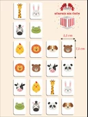 karbonsoft Zeka Kartları Ahşap Eğitici Hafıza Eşleştirme Oyunu Sevimli Hayvanlar Puzzle Oyuncak ( 5,5 x 7,5 CM) - 1