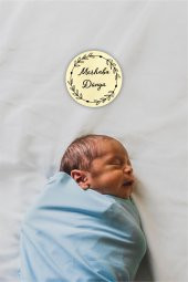 karbonsoft Yeni Doğan Bebekler İçin Ahşap Yuvarlak Fotoğraf Dekoru Ahşap Bebek Anı Kartı - 2