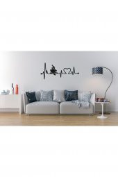 My Wonder Ahşap Mutfak Duvar Aksesuarı Kalp Ritmi Kahve Kalp Temalı MDF Duvar Dekoru - 1