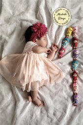 karbonsoft Yeni Doğan Bebekler İçin Ahşap Yuvarlak Fotoğraf Dekoru Ahşap Bebek Anı Kartı - 5