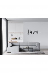 My Wonder Ahşap Mutfak Duvar Aksesuarı Kalp Ritmi Kahve Kalp Temalı MDF Duvar Dekoru - 4