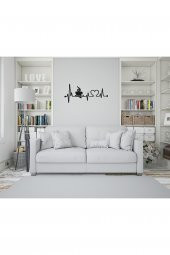 My Wonder Ahşap Mutfak Duvar Aksesuarı Kalp Ritmi Kahve Kalp Temalı MDF Duvar Dekoru - 5