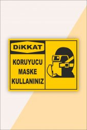 karbonsoft İş Güvenliği Uyarı Levhası Koruyucu Maske Kullanınız - 1