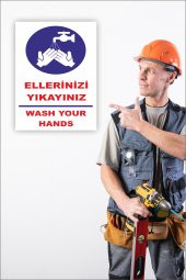 karbonsoft İş Güvenliği Uyarı Levhası Ellerinizi Yıkayınız - 2